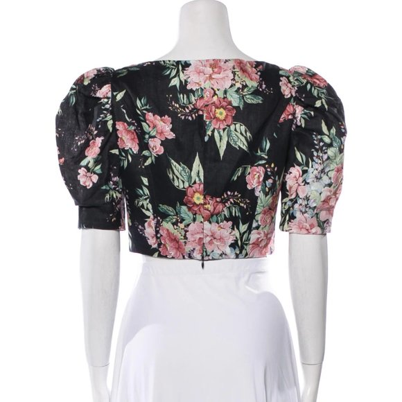 ZIMMERMANN Bellitude Tuck Floral-Print Linen Set Top Zimm Sz 1 /Bottom Zimm Sz 2 - Picture 15 of 16